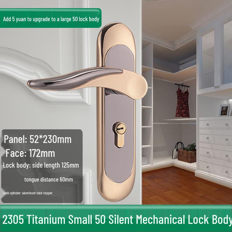 Univerzální magnetický černý vnitřní zámek kliky dveří pro dřevěné dveře ložnice