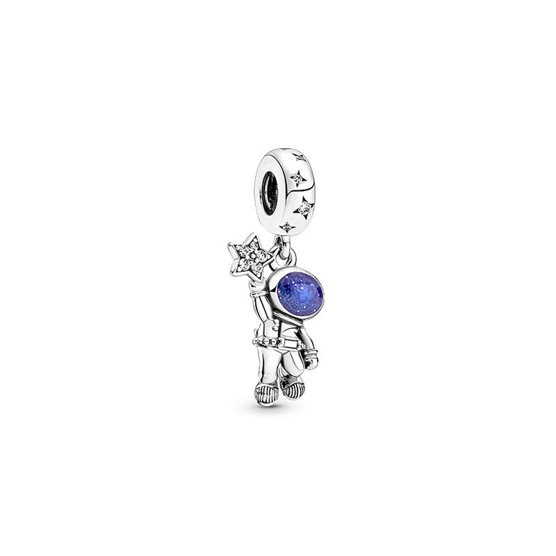 Pandora Stars and Sea Series DIY Pendant 925 Silver Bracelet Women s Style Astronaut Traveling the Galaxy Reaching for the Stars Pendant серебряный