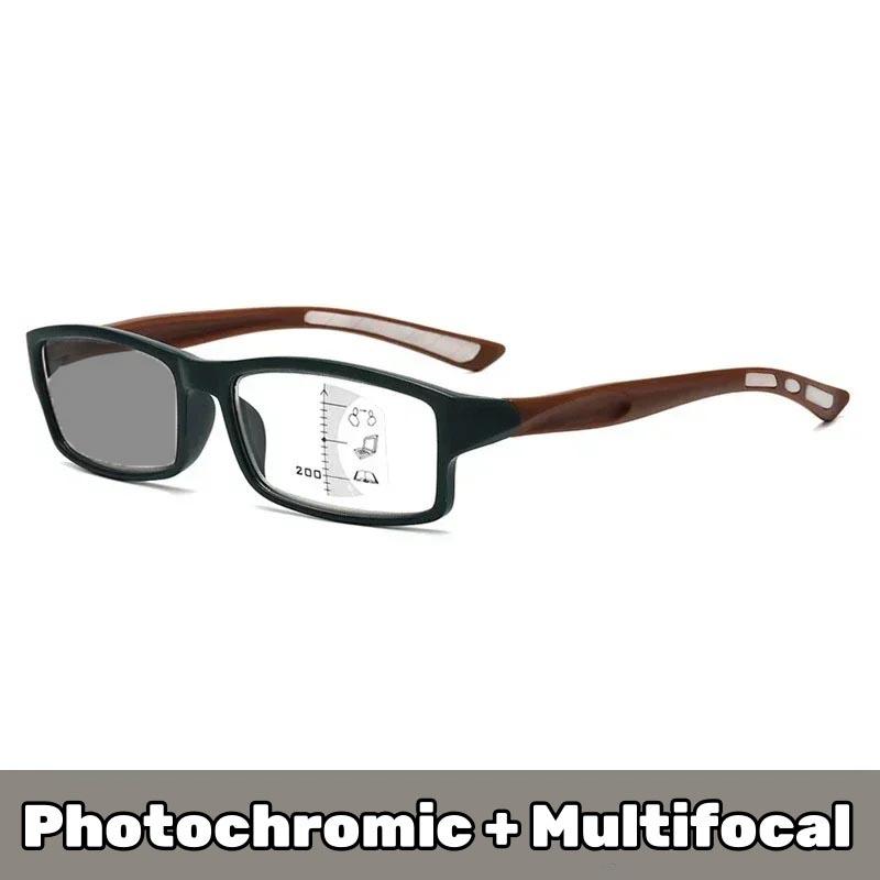 Men Women Pochromic Multifocal Reading Glasses new Trendy Square Progressive Glasses Ultralight Sports Presbyopia Eyeglasses