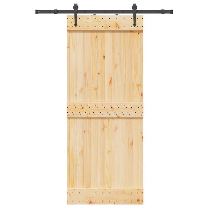 VidaXL Sliding Door and Hardware Kit 85x210 Cm Solid Pine 3332690