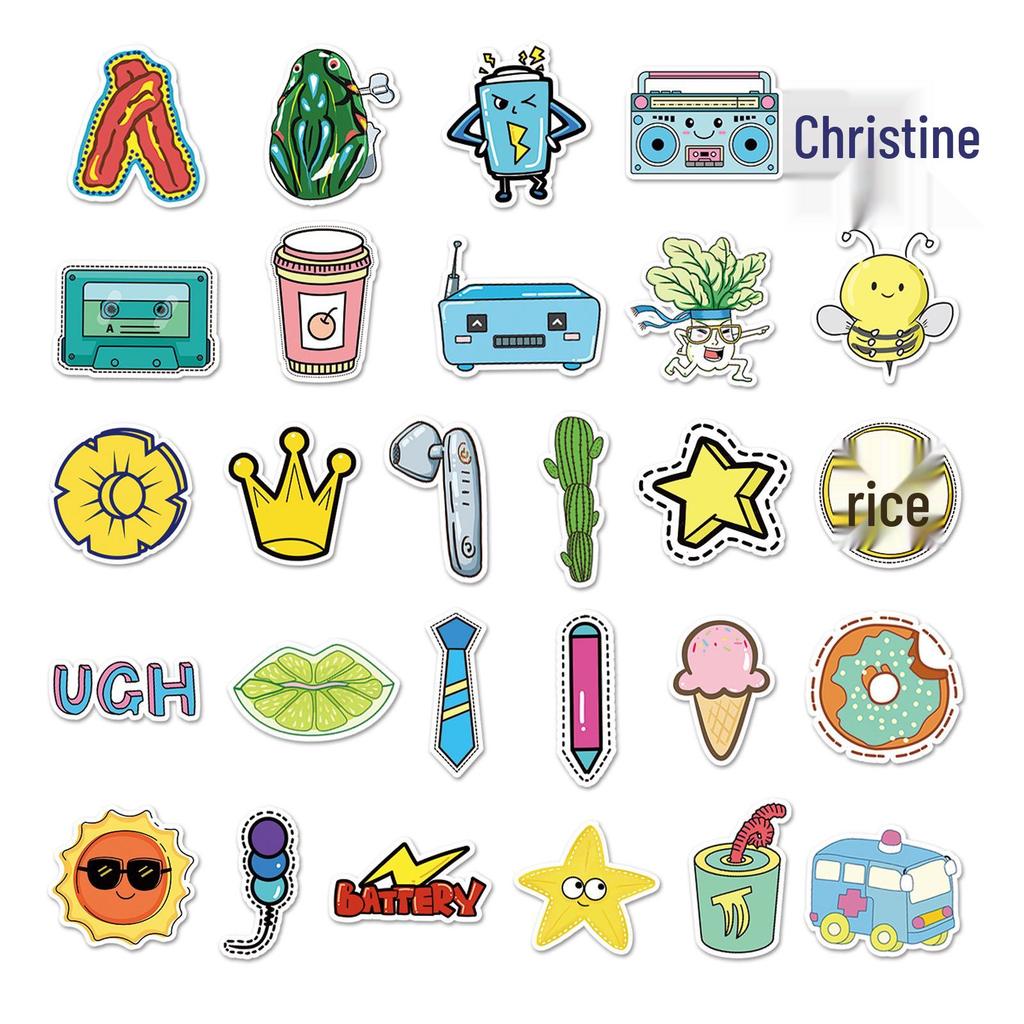 53PCS Waterproof VSCO Cartoon Stickers for DIY Phone Cases and Luggage