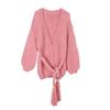 Women's European & American Style Lantern Sleeve Tassel Cardigan - Handmade, Thick, and Cozy for Fall & Winter