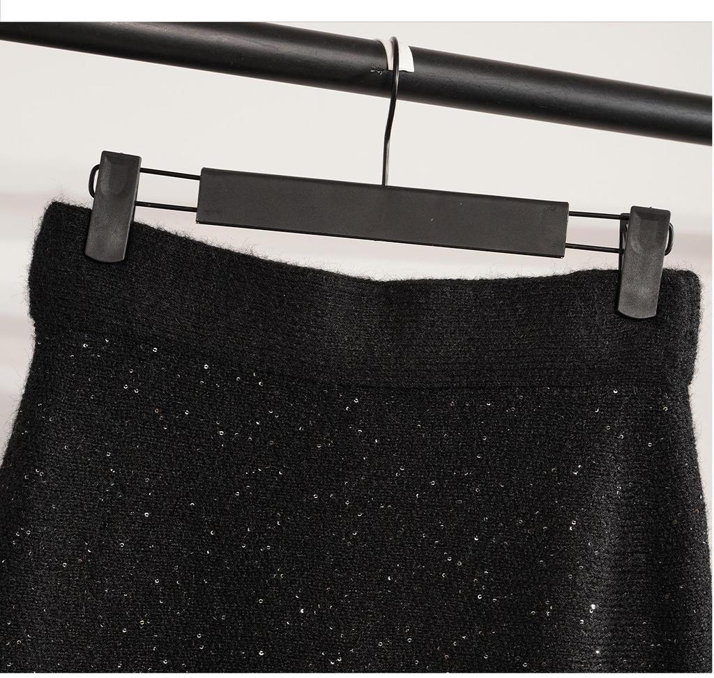 Elegant Blue High-Waisted Mermaid Skirt – No-Pill, Hip-Hugging Design with Stylish Zipper