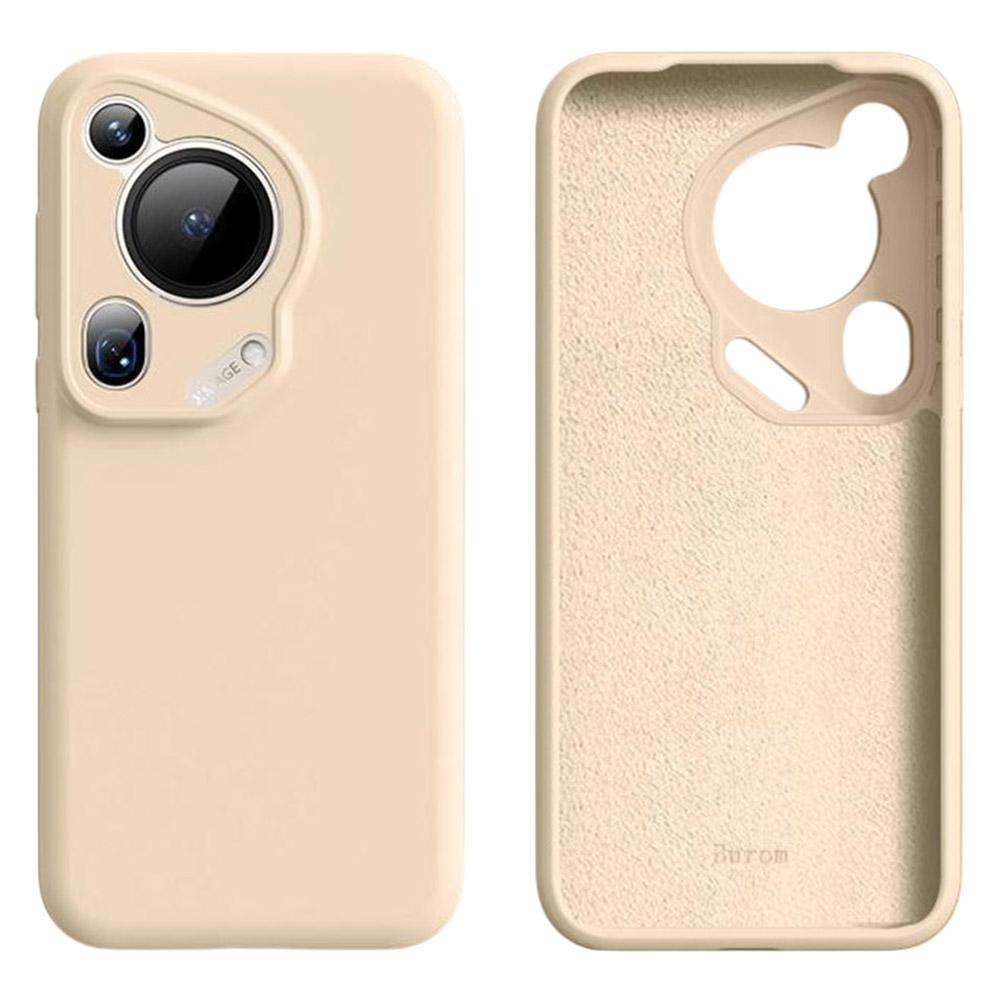 

For Huawei Pura 70 Ultra Case Precise Cutouts Liquid Silicone+PC Shockproof Phone Cover Desert Gold