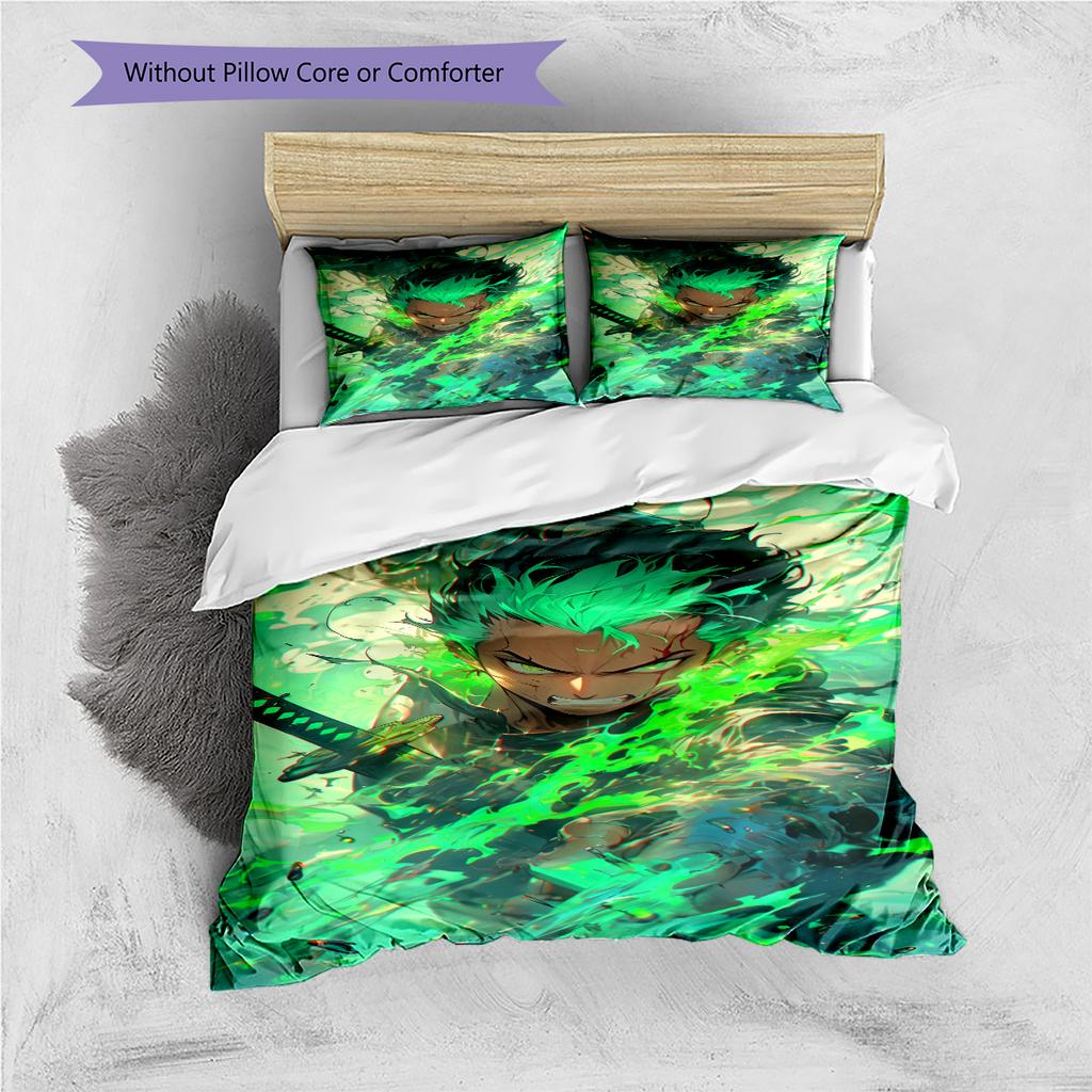 Cartoon Pattern Bedding Quilt Set Quilt Cover Pillowcase Home Decoration Birthday Gift (1 * Duvet Cover + 2 * Pillowcase, Without Core)