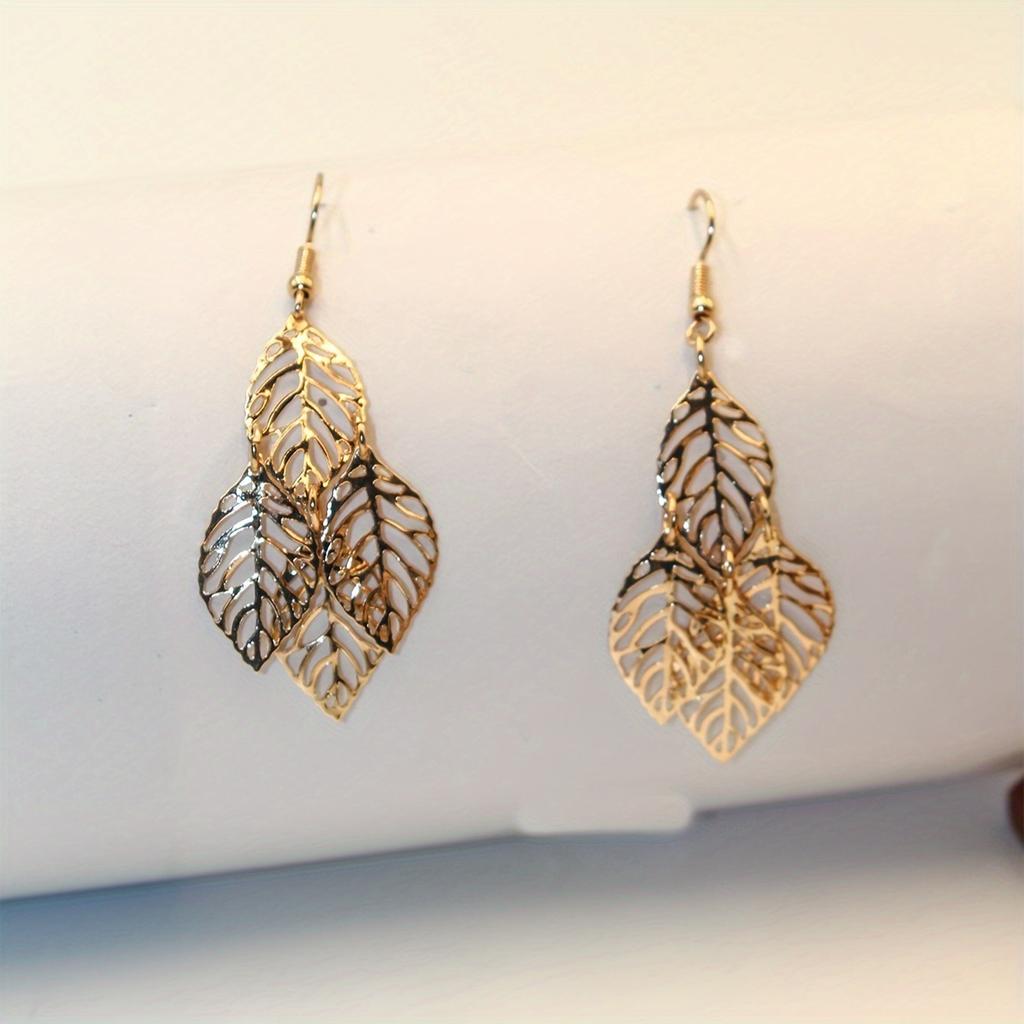 Leaf Earrings Femininity New Niche Design Retro Style Atmosphere Summer Popular