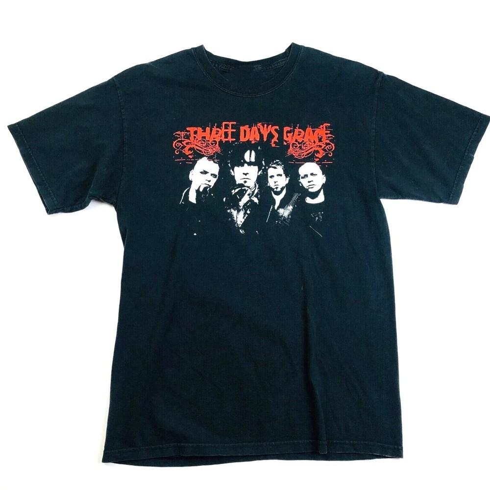 Three Days Grace Винтажная группа Унисекс Хлопок Классическая S-5XL Футболка Унисекс Футболка L