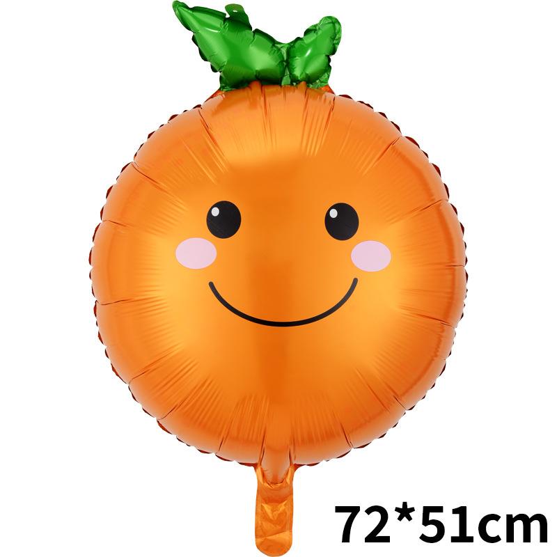 Special-Shaped Vegetable Fruit Aluminum Film Balloon Broccoli Orange Carrot Tomato Fruit And Vegetable Theme Decorative Balloon