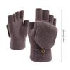 Flip Gloves Men Wool Winter Gloves Touchscreen Gloves Knit Convertible Gloves Touchscreen Mittens Fingerless Gloves