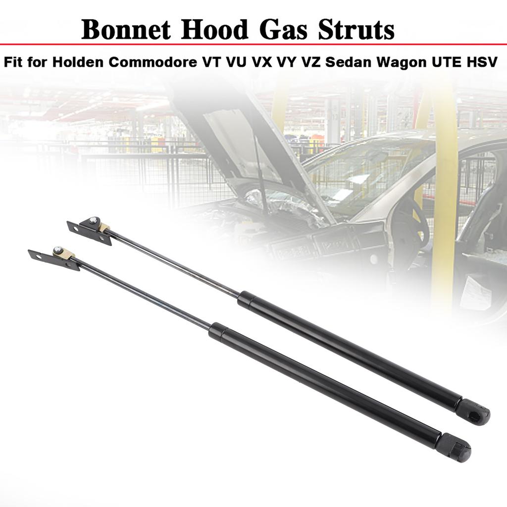 Bonnet Hood Gas Struts Lift Spring, for     VT VU VX VY   Sedan Wagon UTE HSV Direct Replacement Anodized Steel