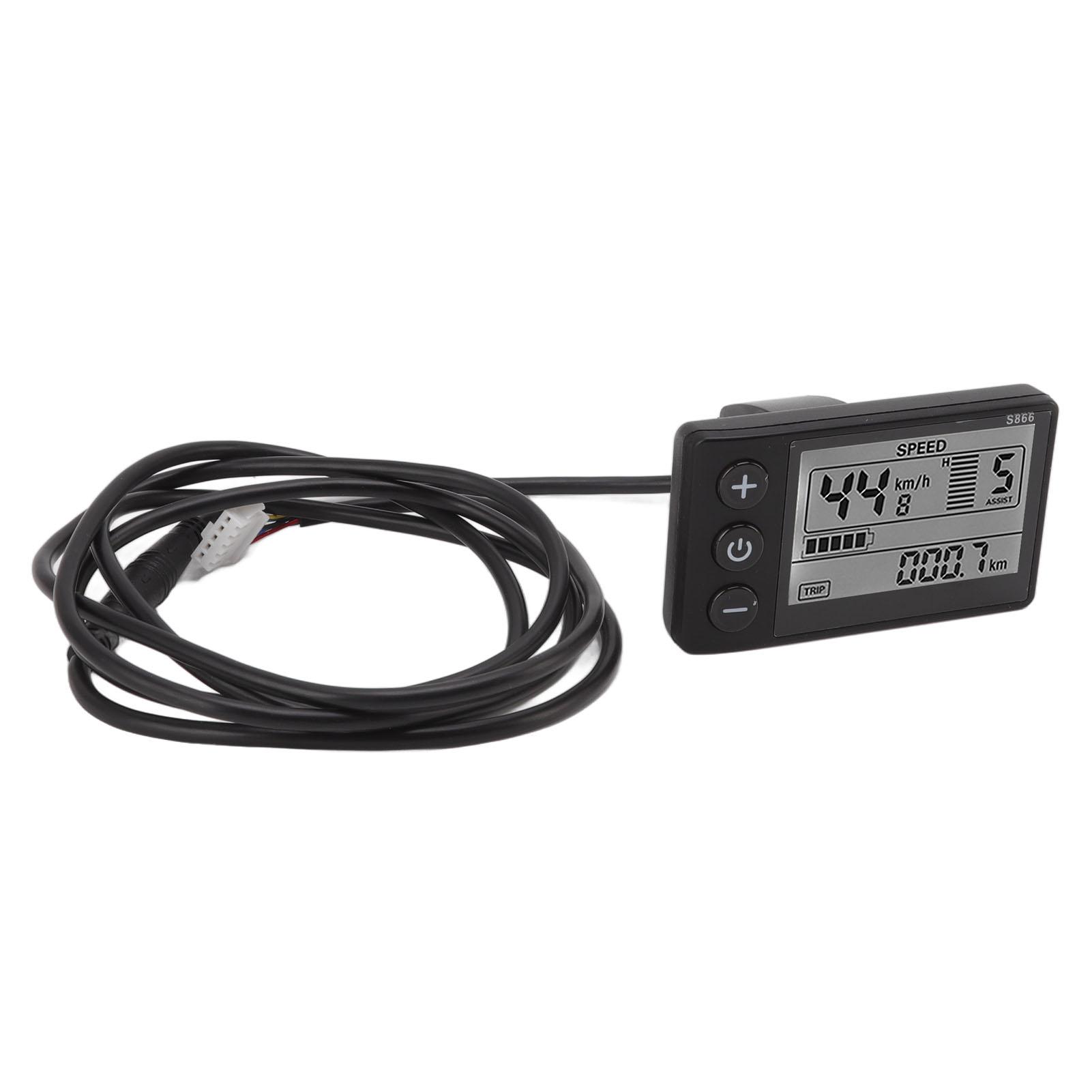 

S866 Electric Bicycle LCD Display IP65 Waterproof 24V 36V 48V Clear Observation For Electric Scooter