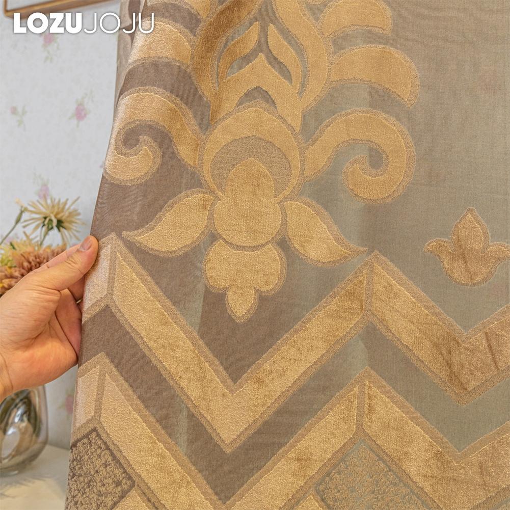 1PC LOZUJOJU 40-70% Blackout European Hollow Jacquard Comfortable Curtains for Living Room Bedroom Home Decor