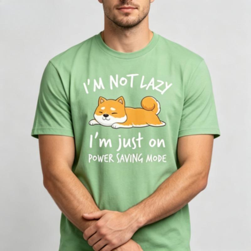 Soft Cotton Unisex Tshirt Cute Resting Shiba Inu Funny Lazy Quote Art Print Oneck Trendy Dog Owner Casual Daily Outfit Tops