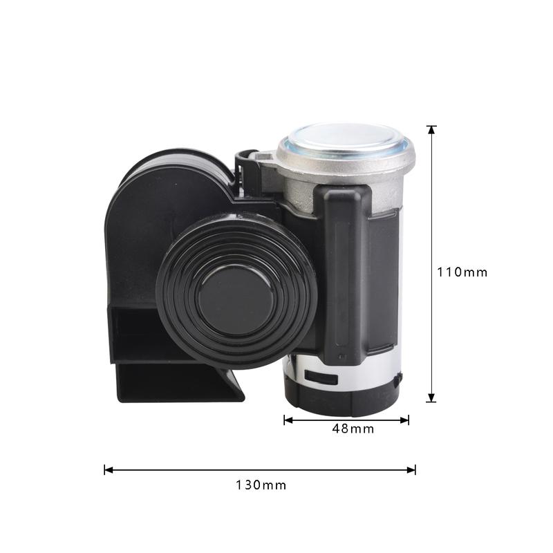 12V Black Snail Compact Dual Air Horn Sound Signal Car Air Horn For Car Vehicle Motorcycle Yacht Boat SUV Bike Train