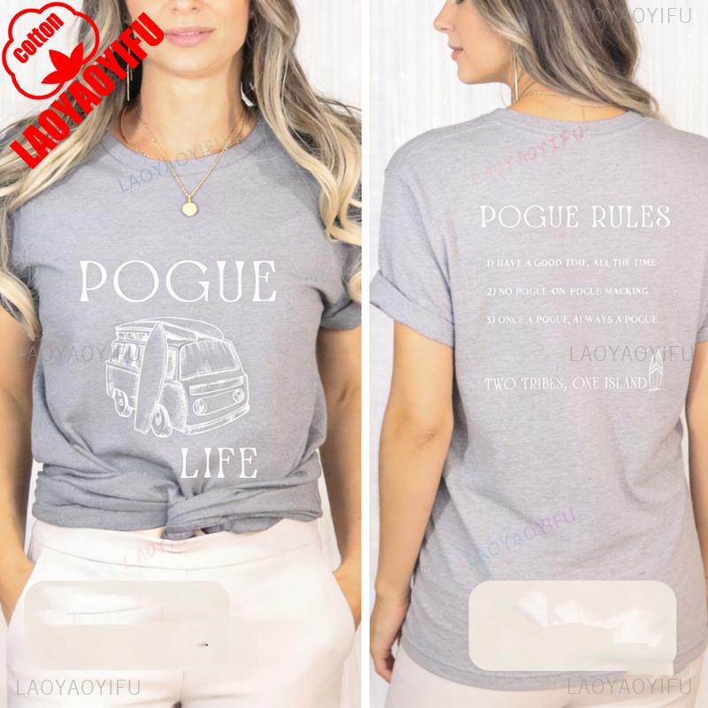 Pogue Fan Life Shirt Outer Banks Gift for Fans Rules Unisex Tee Commuter Allmatch Printed Tshirt Tops Casual Shortsleev