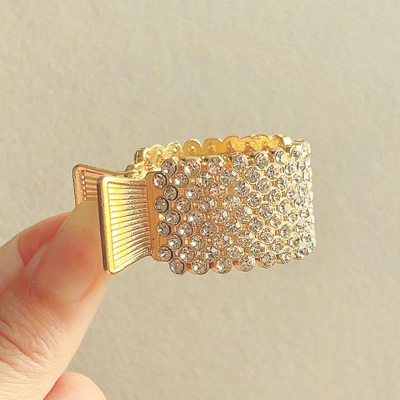 

Новая мода горный хрусталь заколка для волос коготь для женщин металлический маленький хвостик крабы толстые шпильки французский головной убор аксессуары для волос песочный