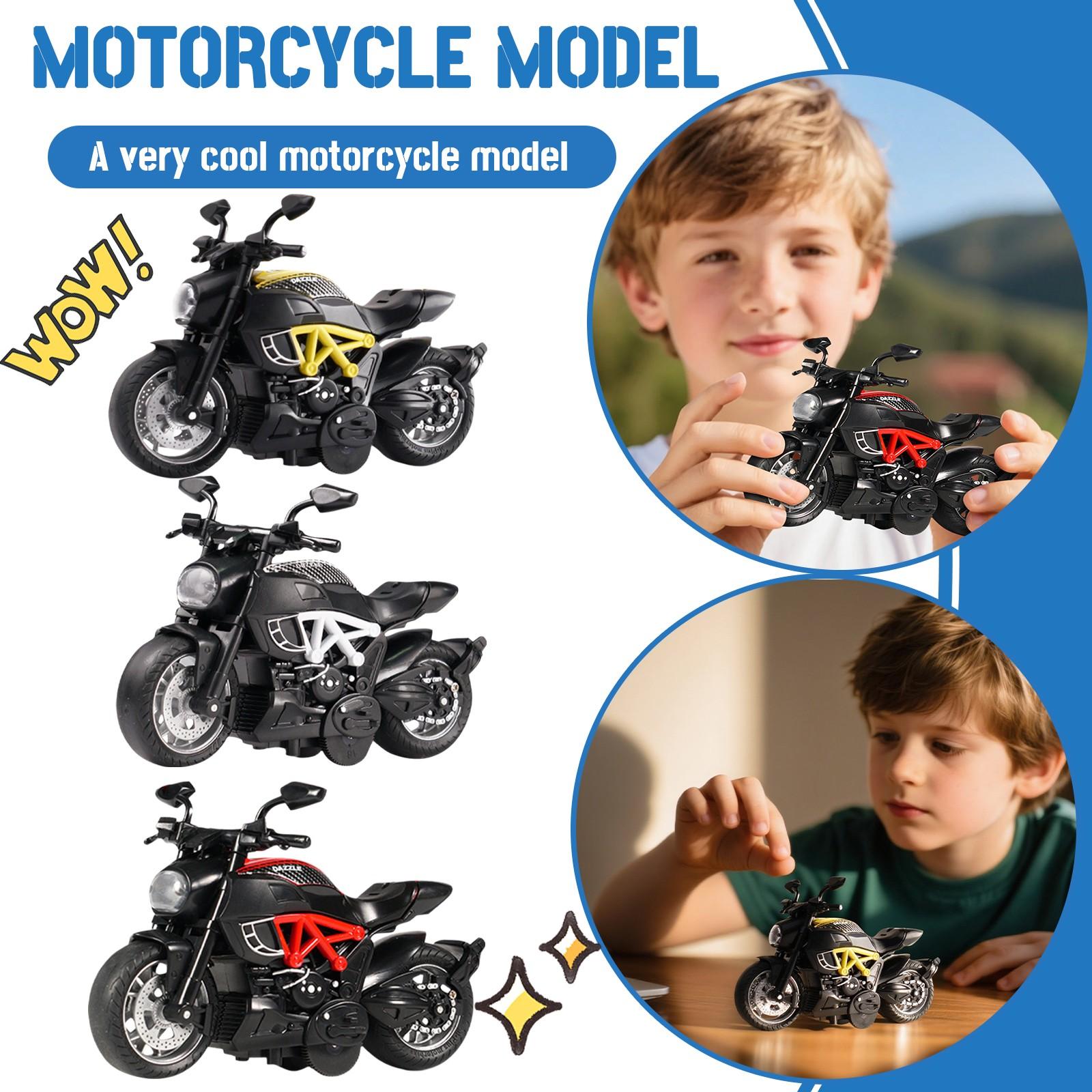 

Q Version Motorcycle Helmet Motorcycle Exquisite Model Deformable Toy One Size червоний