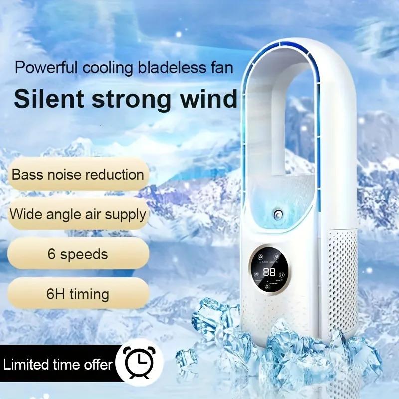 Summer Fan Usb Plug-In Bladeless Fan Portable Air Conditioner With 6 Speed Adjustment Timing Spray Cooling Fans For Home Amagi