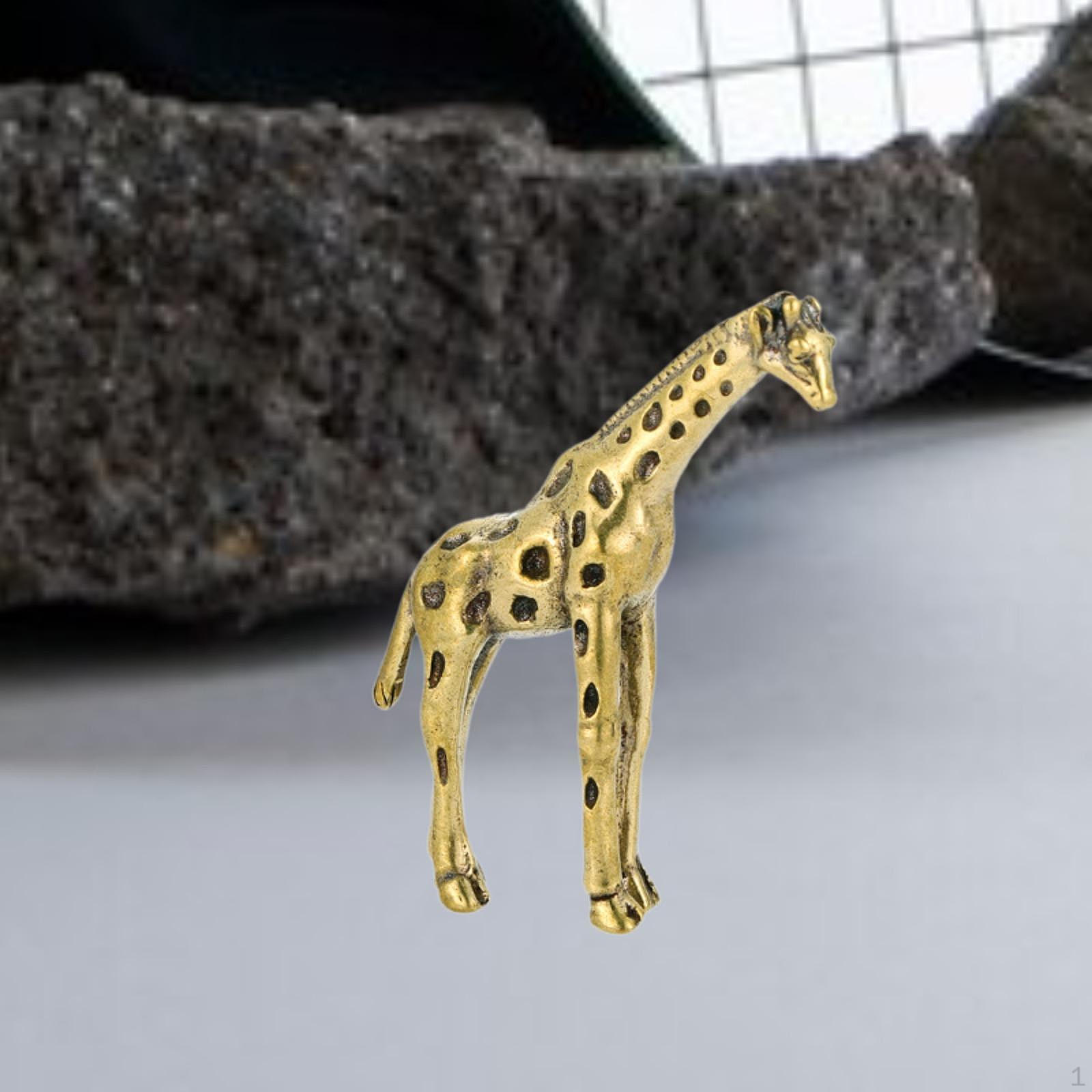 

Giraffe Statue Tea Pet Ornament Brass Christmas for Desktop Studio