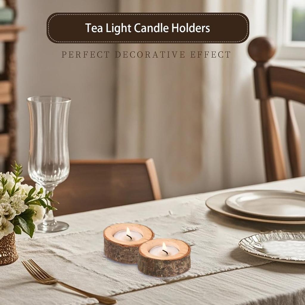 D5 6Pack Tea Light Candle Holders, Christmas Personalized Wooden Votive Tealight Holder for Table, Various Festivals Decoration