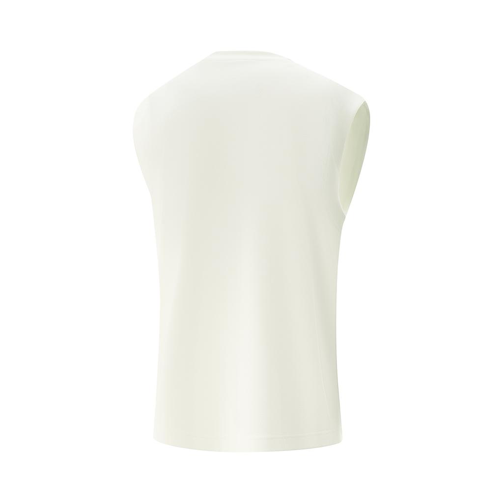 Li Ning Tank Tops Men's Ivory Crew Neck Moderate Straight Fit AVSV067-1