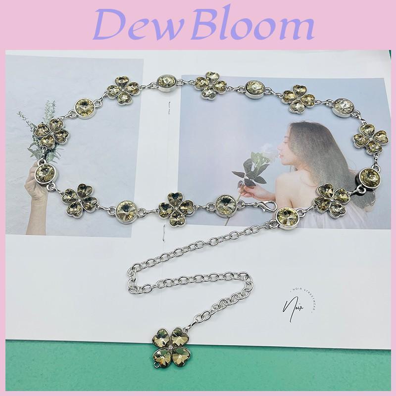 Metal Crystal Waist Chain With Water Diamond Embellishments For Elegant Women