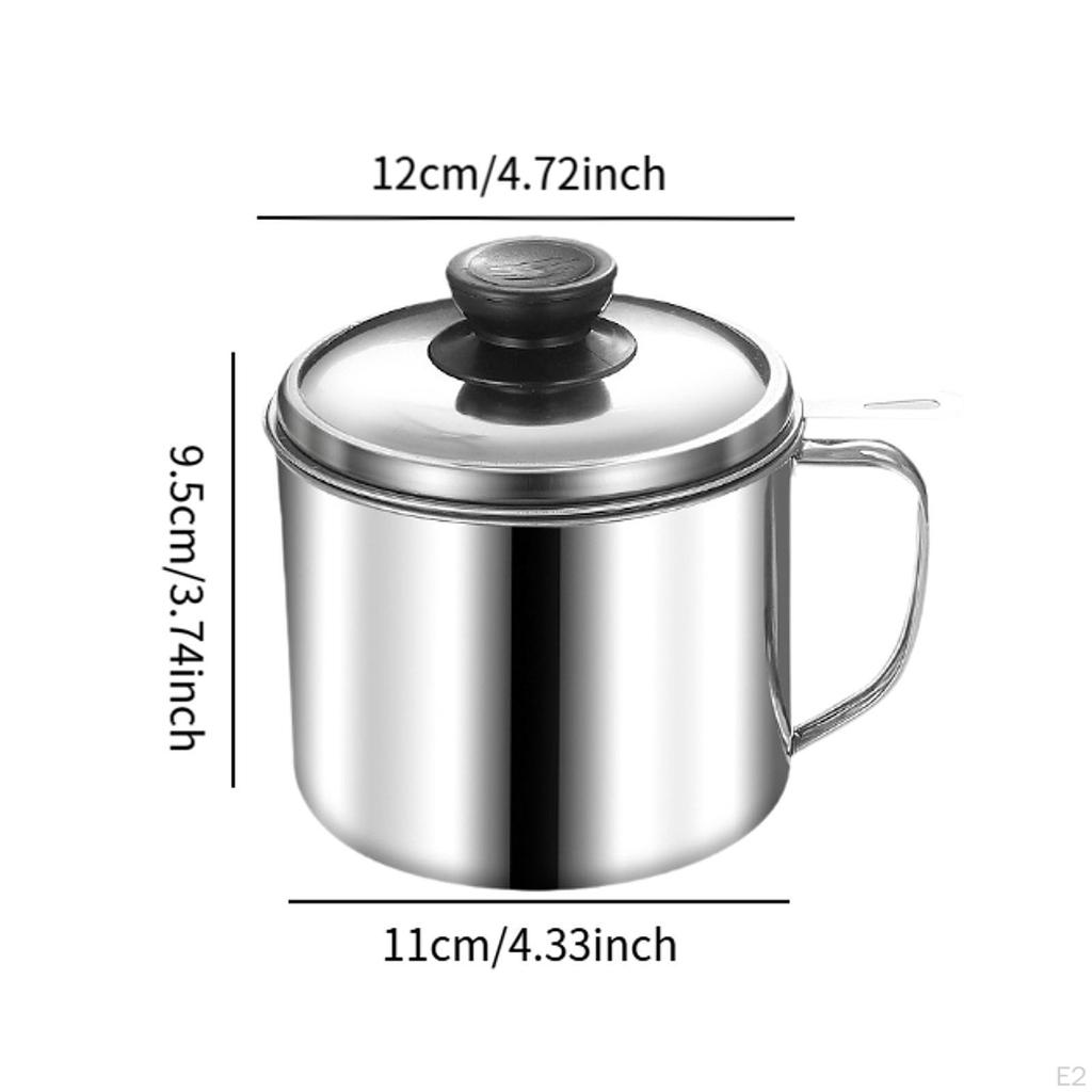 Speck Fett Container Tiefe Friteuse 1,3 L Keeper Braten Korb Bequem Sieb Öl