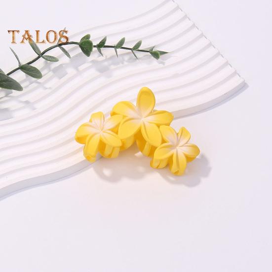Women Plastic Hair Claw Flower Shape Candy Color Hair Clip Anti-slip Design Strong Grip Hair Claw Back Head Hair Clip Headwear