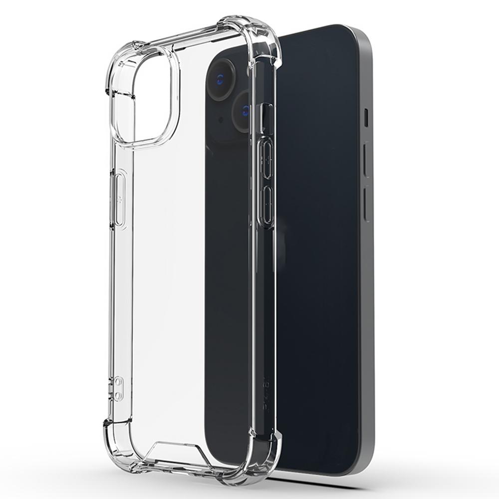 For iPhone 15 Plus Clear Four Corner Fall Protection TPU Frame+Acrylic Back Cover Phone Case