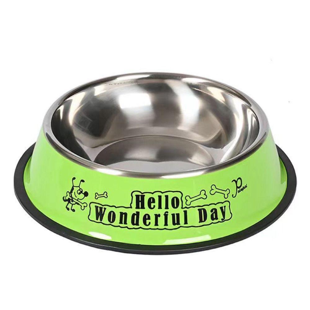 Anti-fall Stainless Steel Dog Bowls Non-slip Cat Puppy Feeder Dog Anti-Gulping Slow Feeder  Home