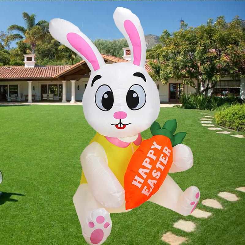 Osterhase Aufblasbare Dekorationen Aufblasbare Ostern Bunte Eier Eingebaute LED DIY Garten Hof Rasen Innen Außen Partydekor