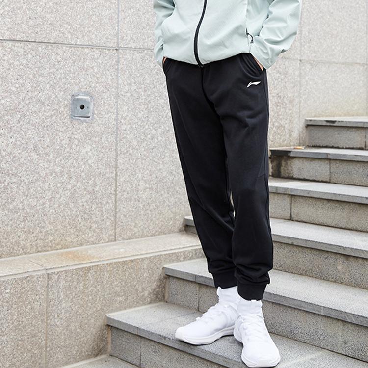 Li-Ning Training Series Tapered Casual Knit Sports Pants Men Bottoms Black AKLSG35-1
