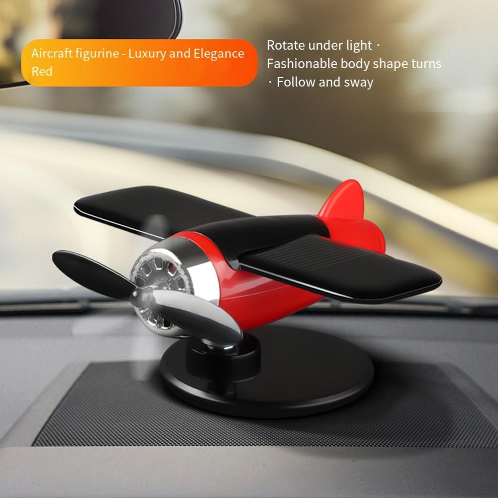 Attractive Solar Powered Airplane Ornament For 360 Degree Dashboard Decoration