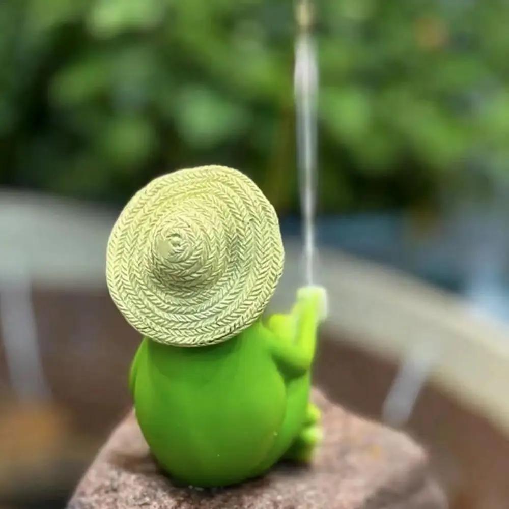 Frog Fishing Statue Outdoor Animal Sculpture For Garden Funny Outdoor Landscape Garden Statues Animal Figurine Ornaments