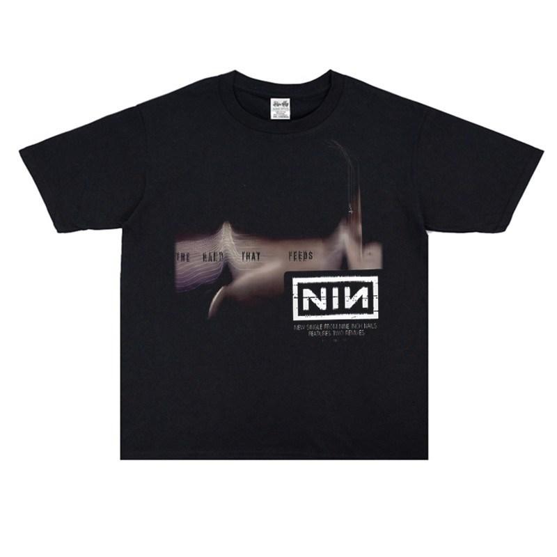 

Metal Rock Band Nine Inch Nails Heavyweight Shortsleeved Tshirt with A Relaxed Vintage Style M