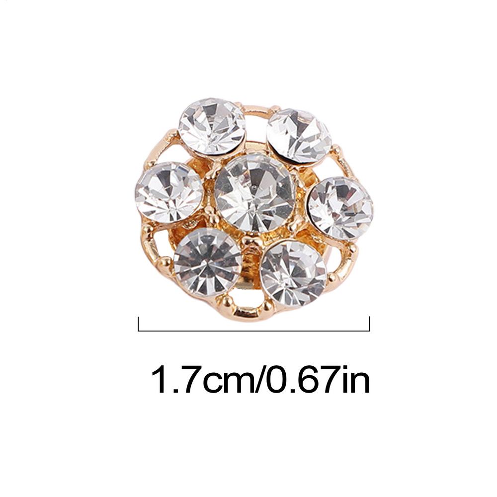 6pcs Rhinestone Button Covers Cufflinks Women Shirt Button Fashion Luxulry Crystal Alloy Copper Shirt Button Clips Buttons