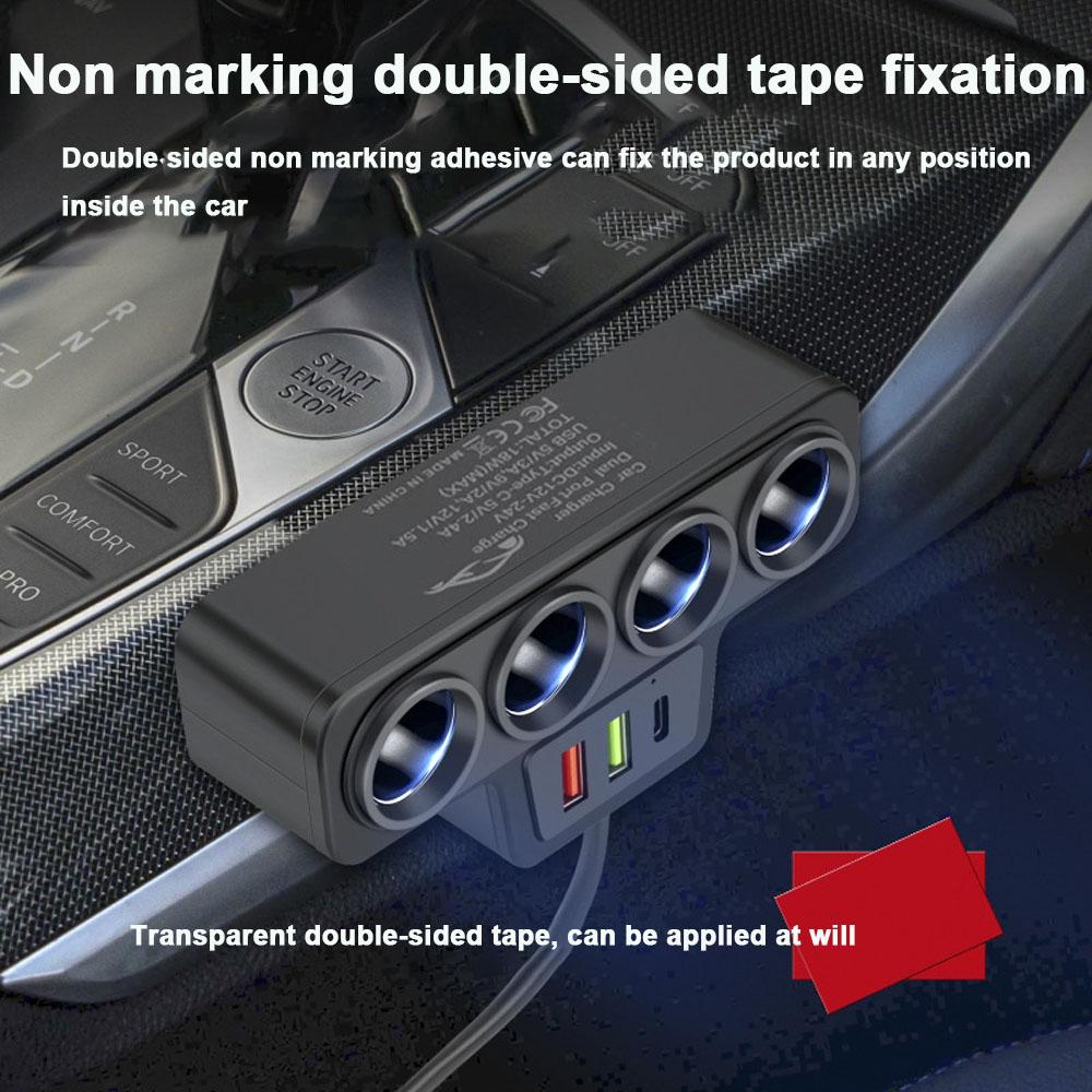 120W Car Phone Charger Cigarette Lighter Adapter PD 4 In 1 3.1A QC3.0 Multi Ports Quick Charge USB Charging Socket Splitter Plug