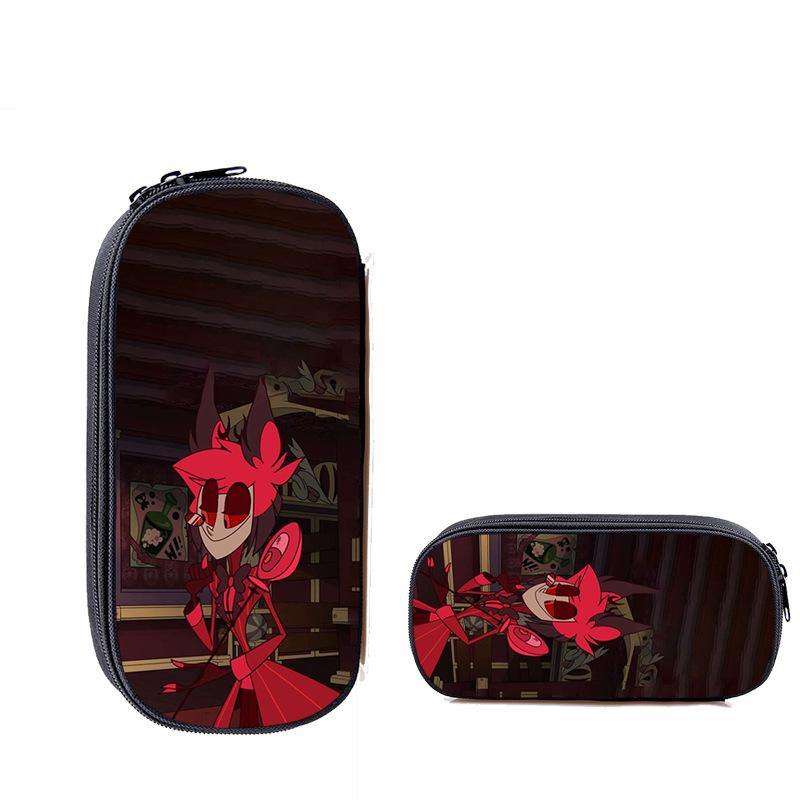 Hell Inn Printed Full-color Single-layer Pencil Bag, Zipper Stationery Bag for Primary and Secondary School Students