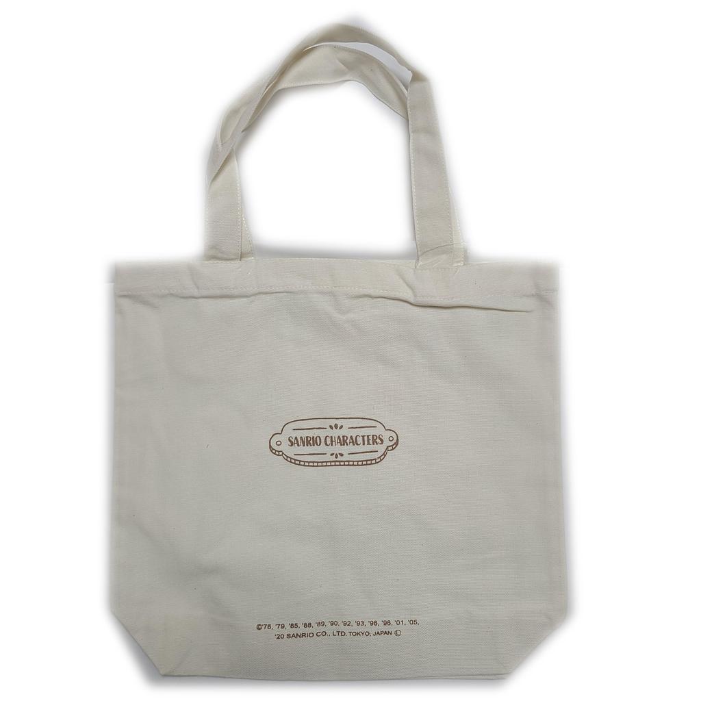 Sanrio Tote Cotton Large Different Patterns On Front and Cute Sanrio Characters Bag, Canvas, Gusseted, Capacity, Back, Characters,