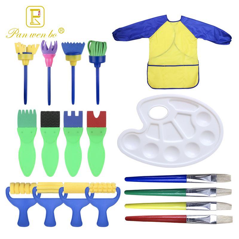 18-Piece Children's Painting Sponge Set: Early Education Doodle & Brush Tools for Kindergarten