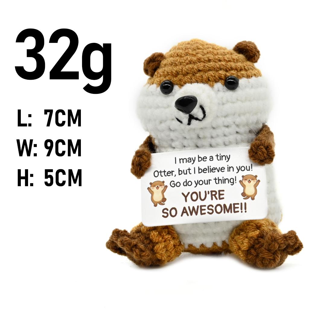 AnimalSeries-Positive Energy WildAnimals Crochet Doll Handmade Knitted Decor Ornament Encouragement Card Mini Desk Decor Gift