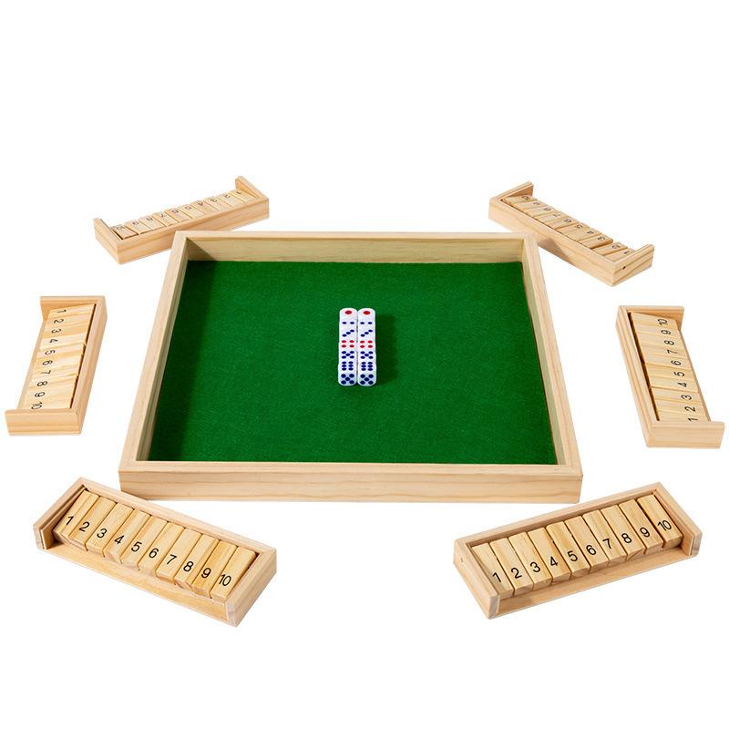 Wooden Children Admit Double-Sided Digital Flop Dice Game Chess Parent-Child Interactive Board Game Puzzle Board Toy