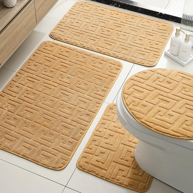 Cashmere-Feel Jacquard Anti-Slip Bathroom & Toilet Door Mat