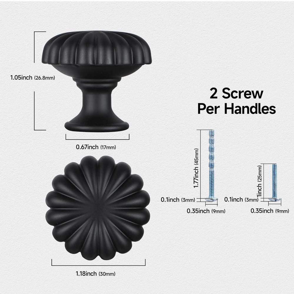 10Pcs Brass Drawer Handles Simple Pumpkin Cabinet Knob Wardrobe Single Hole Round Zinc Alloy Door Cupboard