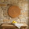 Eco Decx Rattan Round Wall Decor, Natural Woven Boho Wall Art for Living Room, Bedroom & Home Decoration, 60 x 2 x 60 cm