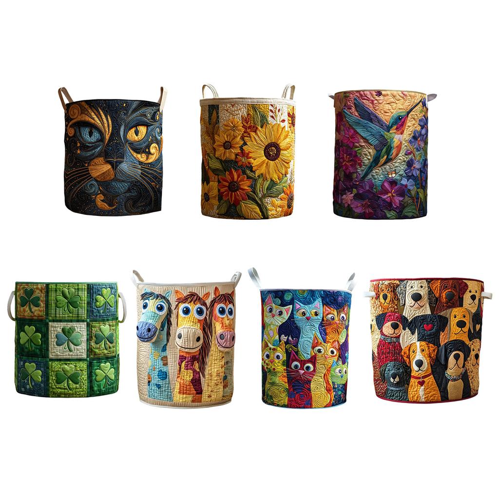Large Capacity Quilted Fabric Storage Bin Ideal For Dirty Clothes And Household Items Laundry Basket