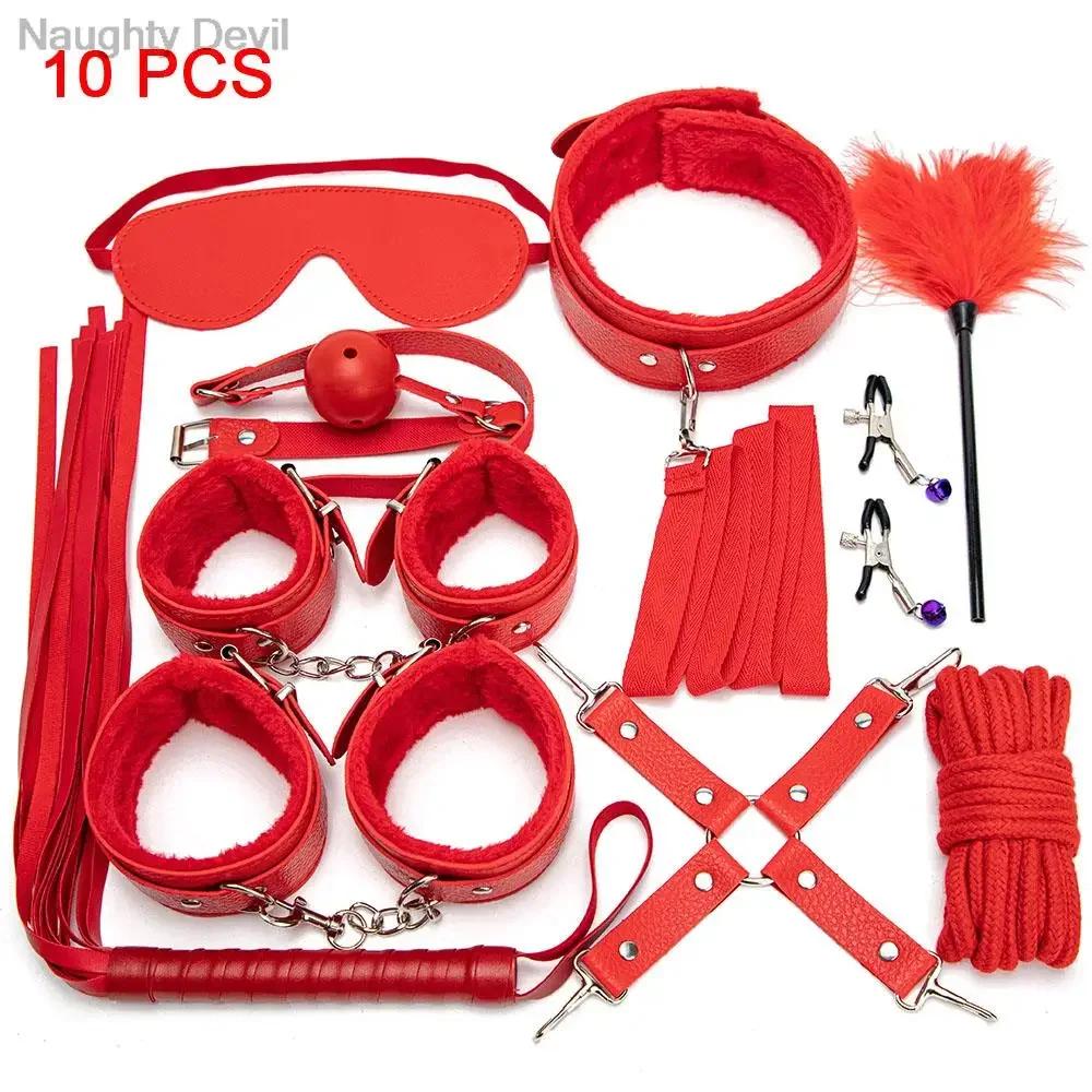 Sex Toy Kit Bondage Restraints Set Adult Toys Sex Toys Anal Plug Handcuffs Whip Gag Kits Sex Toys for Couples