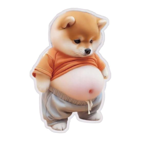 

Еластична наліпка на живіт собаки, зняття тривоги та стресу, мультяшна наліпка з собакою з товстим животом, іграшка-щеня для щипання живота, самоклейна наліпка з твариною для DIY B