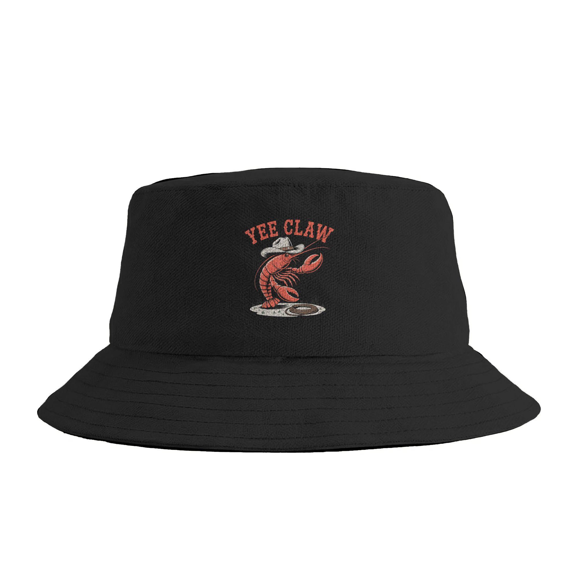Lobster Cowboy Trendy Yee Claw Funny Lobster Western Beach Bucket Hat Outdoor FisherUnisex Caps Breathable Fishing Sunscreen Hats One Size