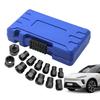 Sada 13 kusů nástrojů pro extrakci poškozených šroubů s pouzdrem. Přesné rázové nástroje pro demontáž. Gadget pro náboj kola, nápravu. Pro servis.